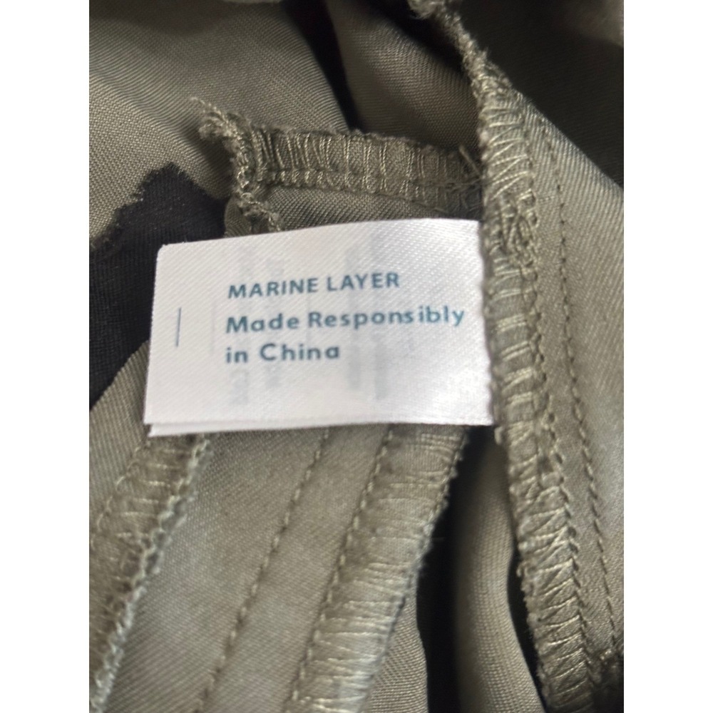 Marine Layer Allison Pant Olive Green Tencel Modal Elastic Waist Tulip Hem 13639 - Picture 7 of 9